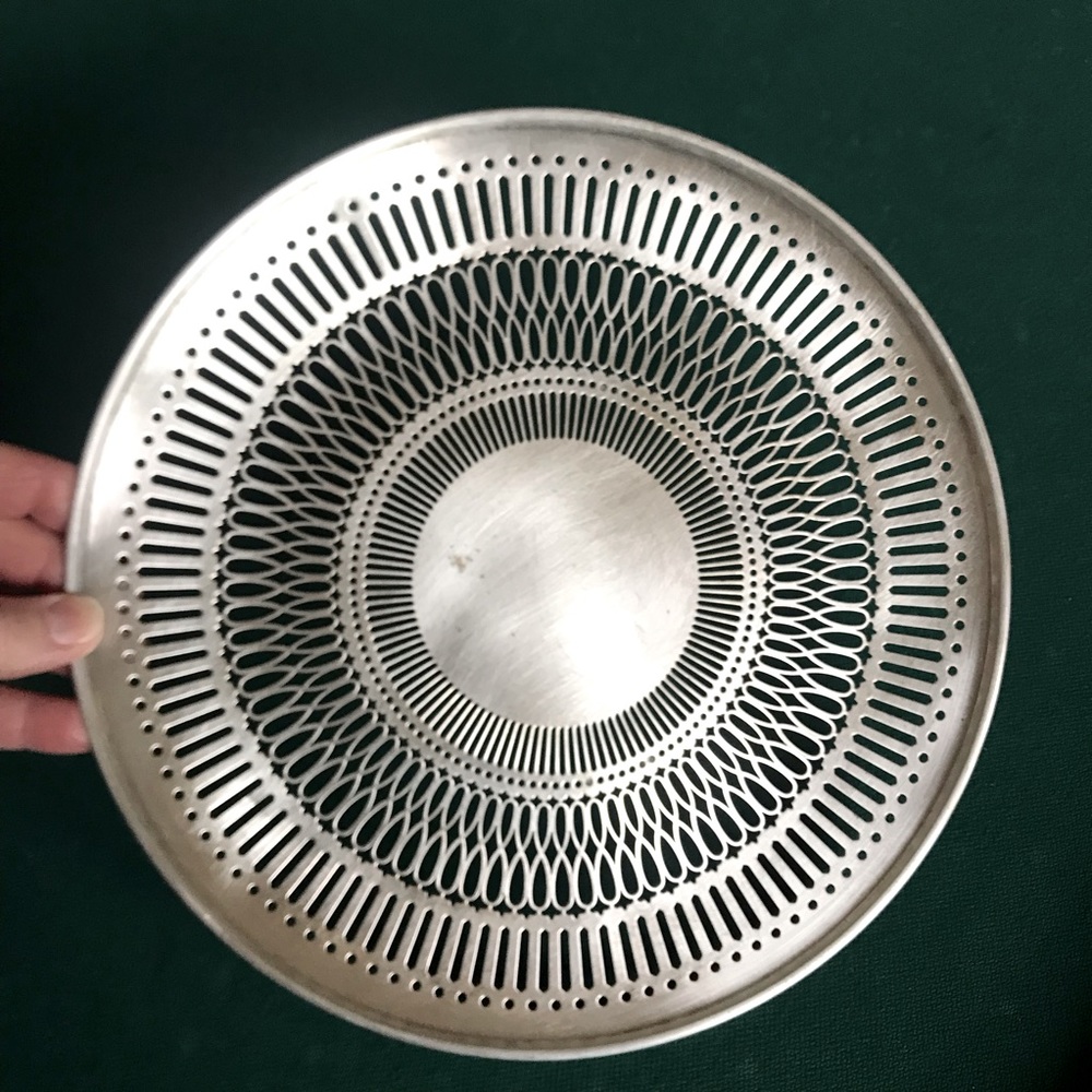 Silver 10 inch footed cake, cookie, or snack plate by Sheffield - Picture 2 of 9